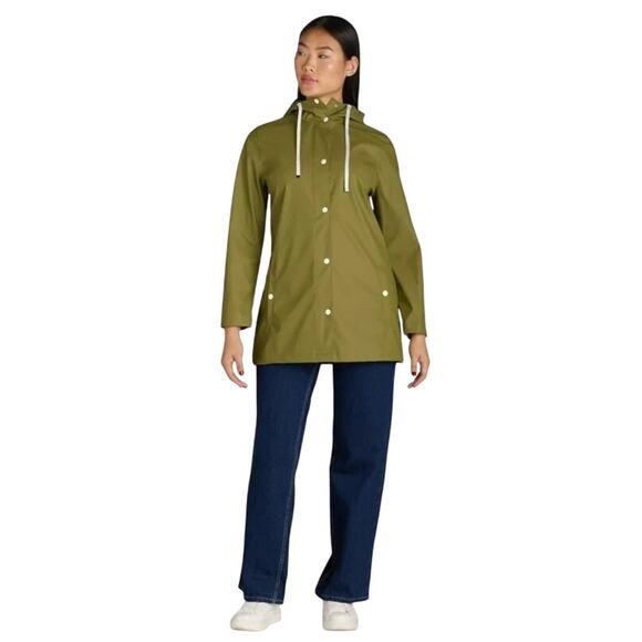 BIG CHILL WATER RESISTANT RAIN COAT WOMEN'S XL BLACK OR OLIVE GREEN SOFT & COMFY - Picture 8 of 12